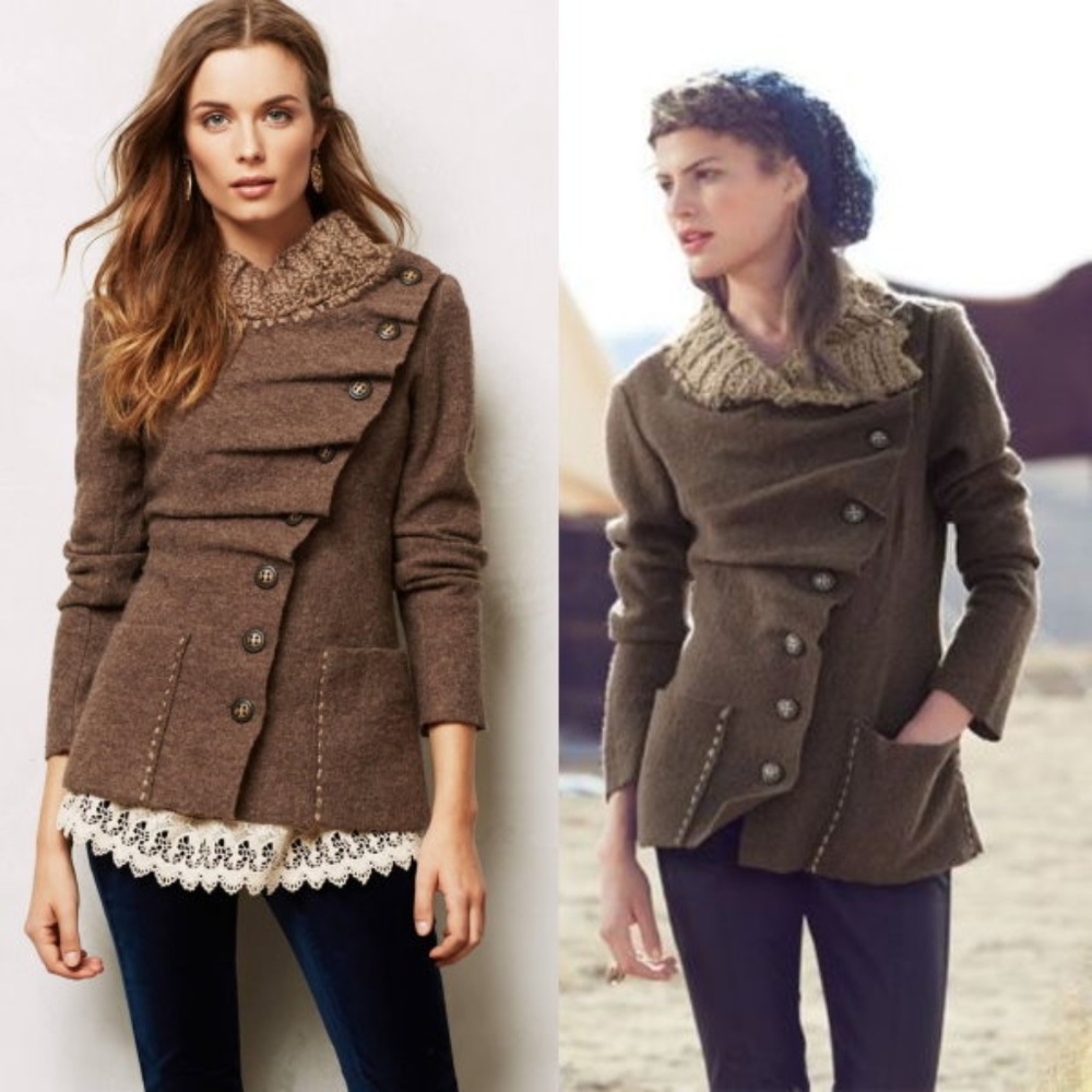 Anthro BY GRO ABRAHAMSSON Arslan Sweater Coat Wool